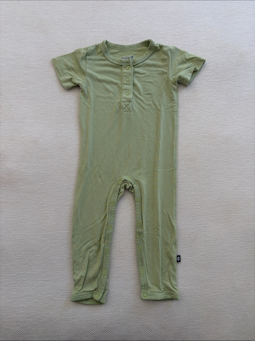 Kyte BABY Short Sleeve Snap Romper in Basil